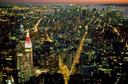 Lower Manhattan all lit up.